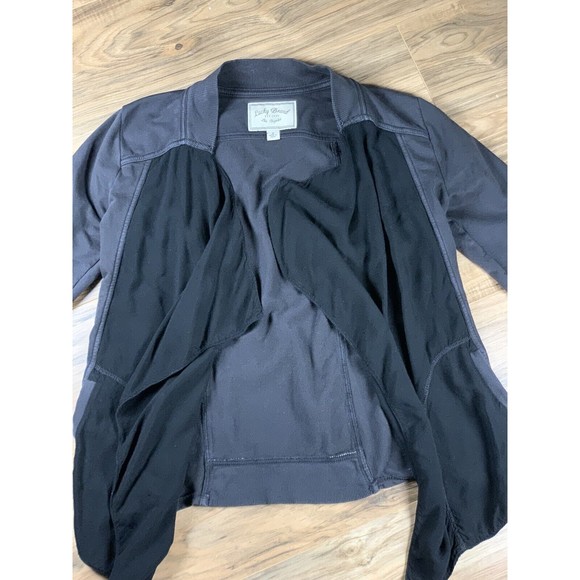 Lucky Brand Womens Drape Open Cardigan Blazer Jacket Gray Black Size S Pockets - Picture 3 of 8